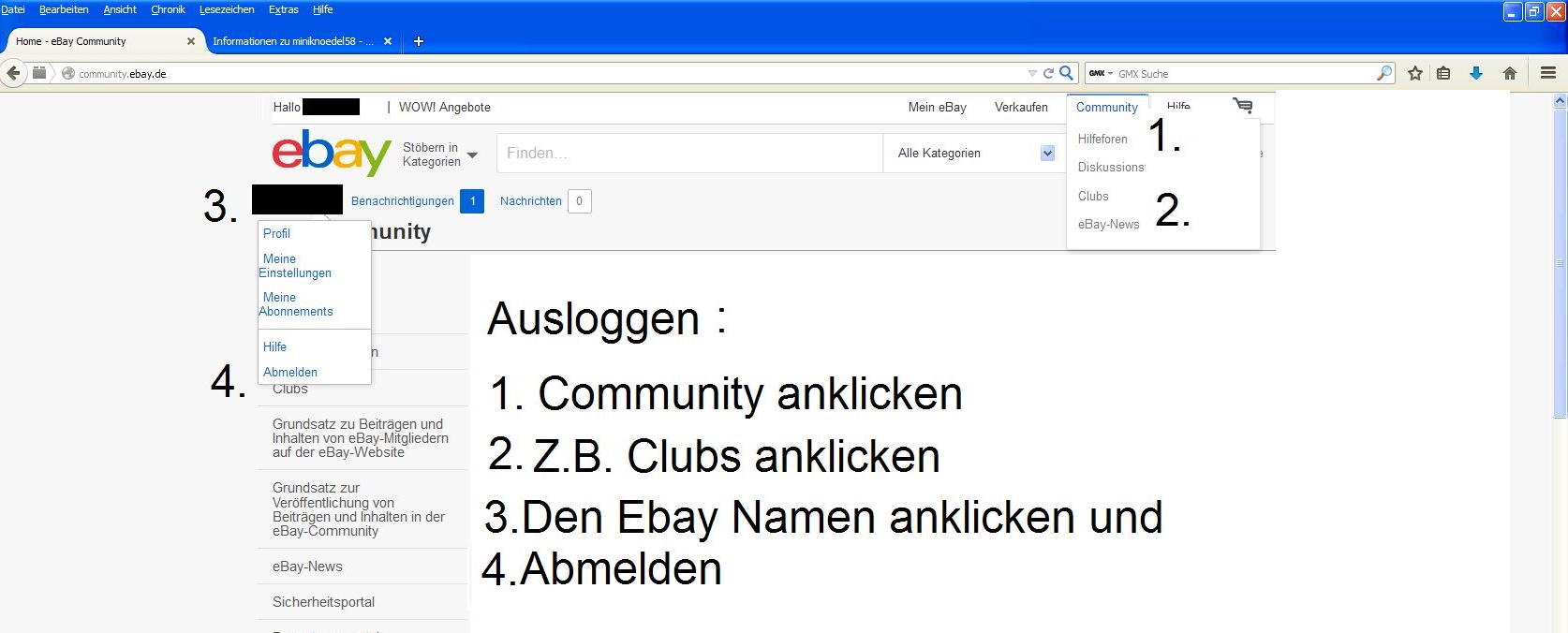 Ebay Ausloggen