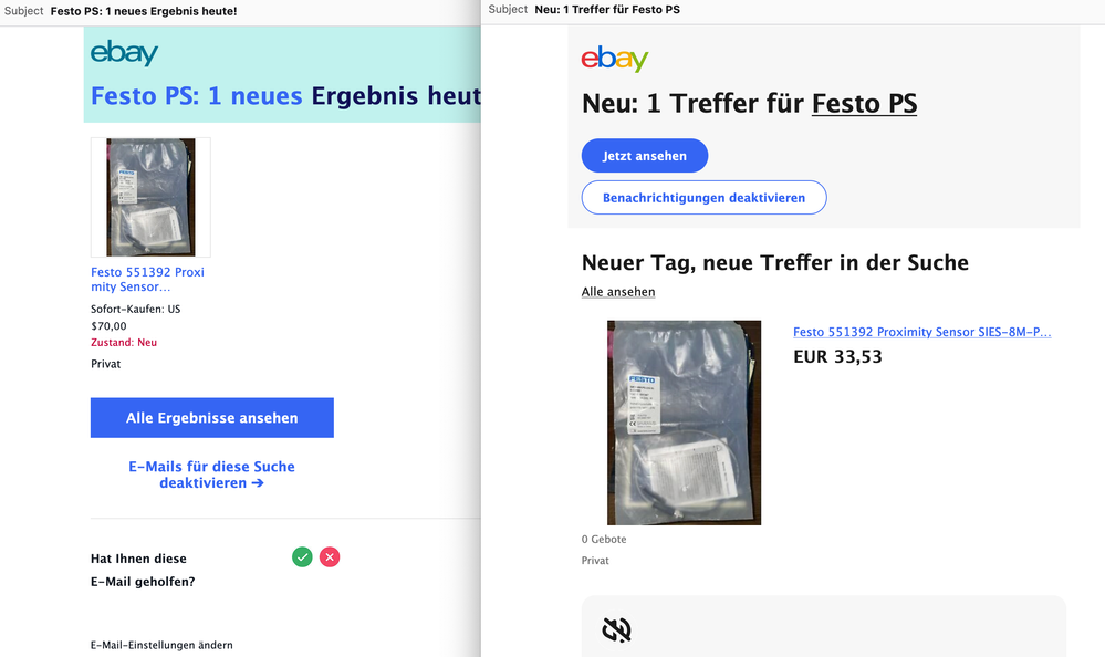 links alt, rechts neu