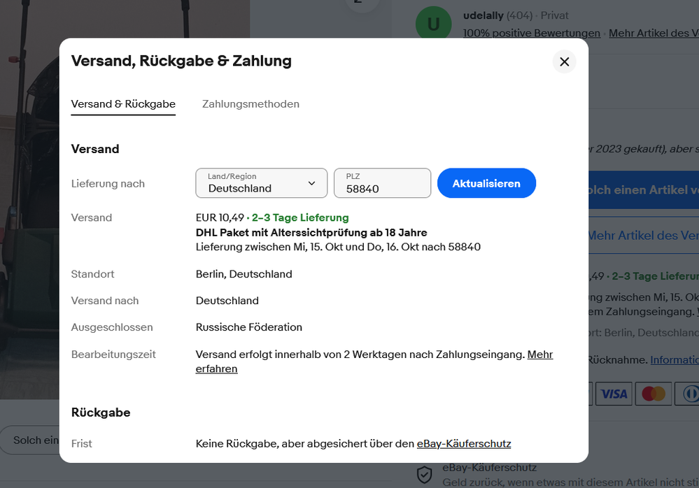 Altersichtprüfung ist Vertragsbestandteil.