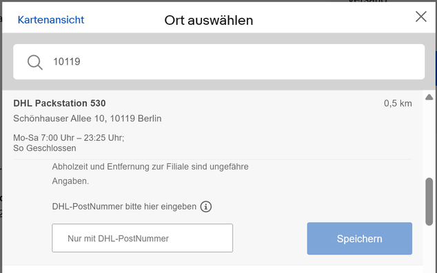 nur Postnnummer editierbar