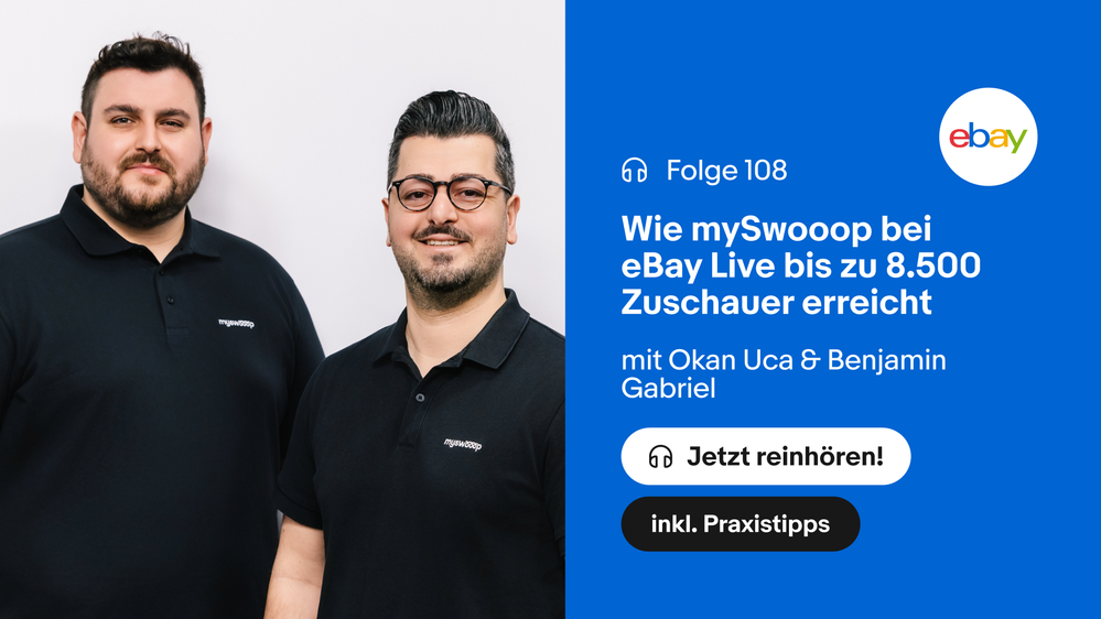 Neue Podcastfolge: Wie mySwooop mit Refurb Elektronik bei eBay Live 8.500 Zuschauer*innen erreicht