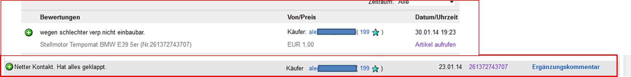 Positive Bewertung Mit Negativem Text Link Erganzu Ebay Community