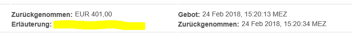Gebot Ohne Begrundung Zuruckgezogen Ebay Community